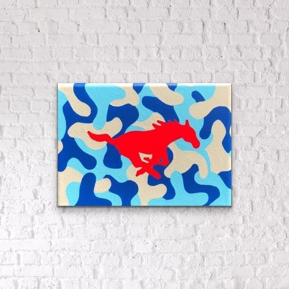 SMU Mustang Camouflage Painting